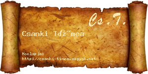 Csanki Tímea névjegykártya